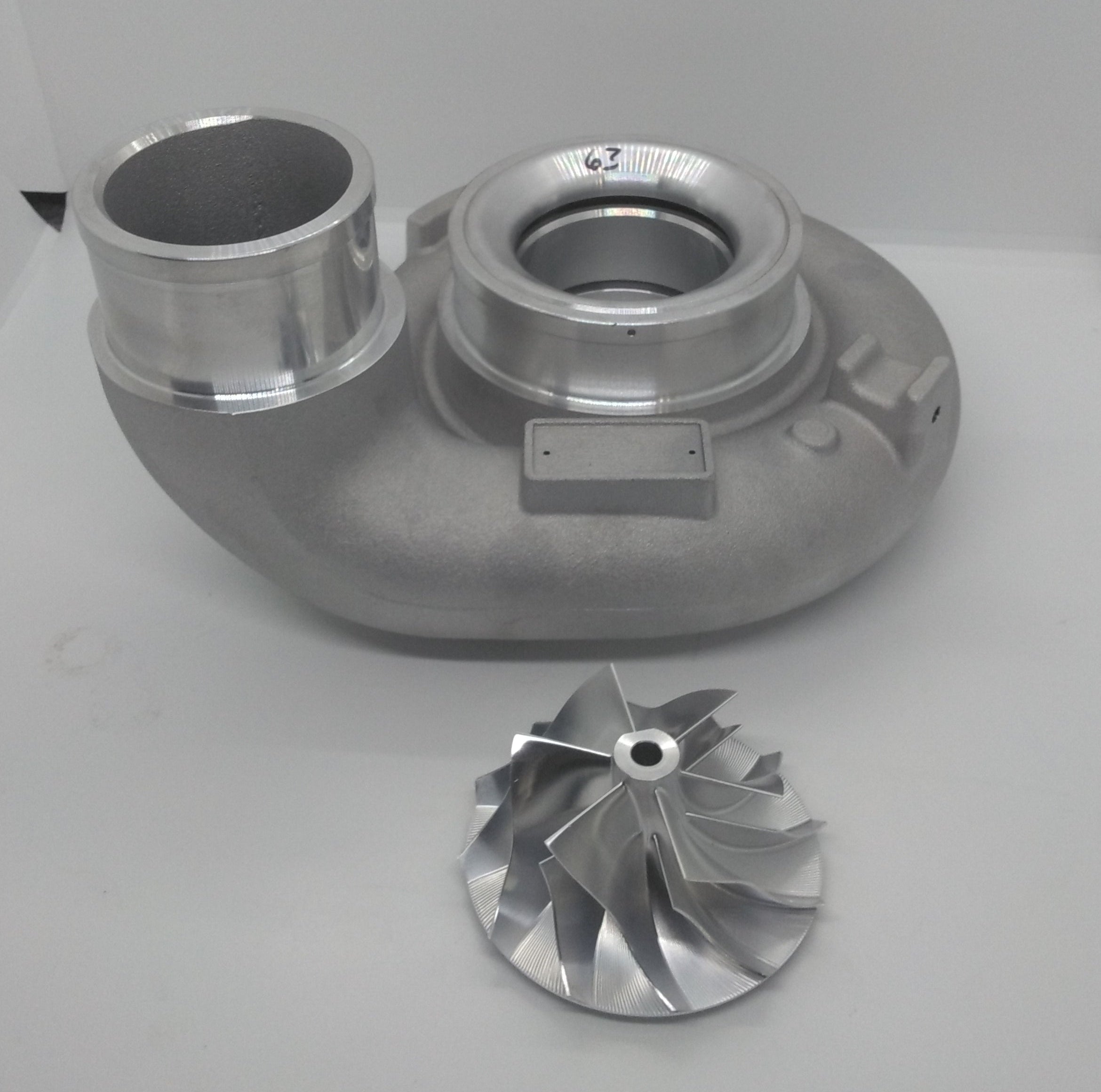 Holset HE351 Compressor Cover with Billet Compressor Wheel.