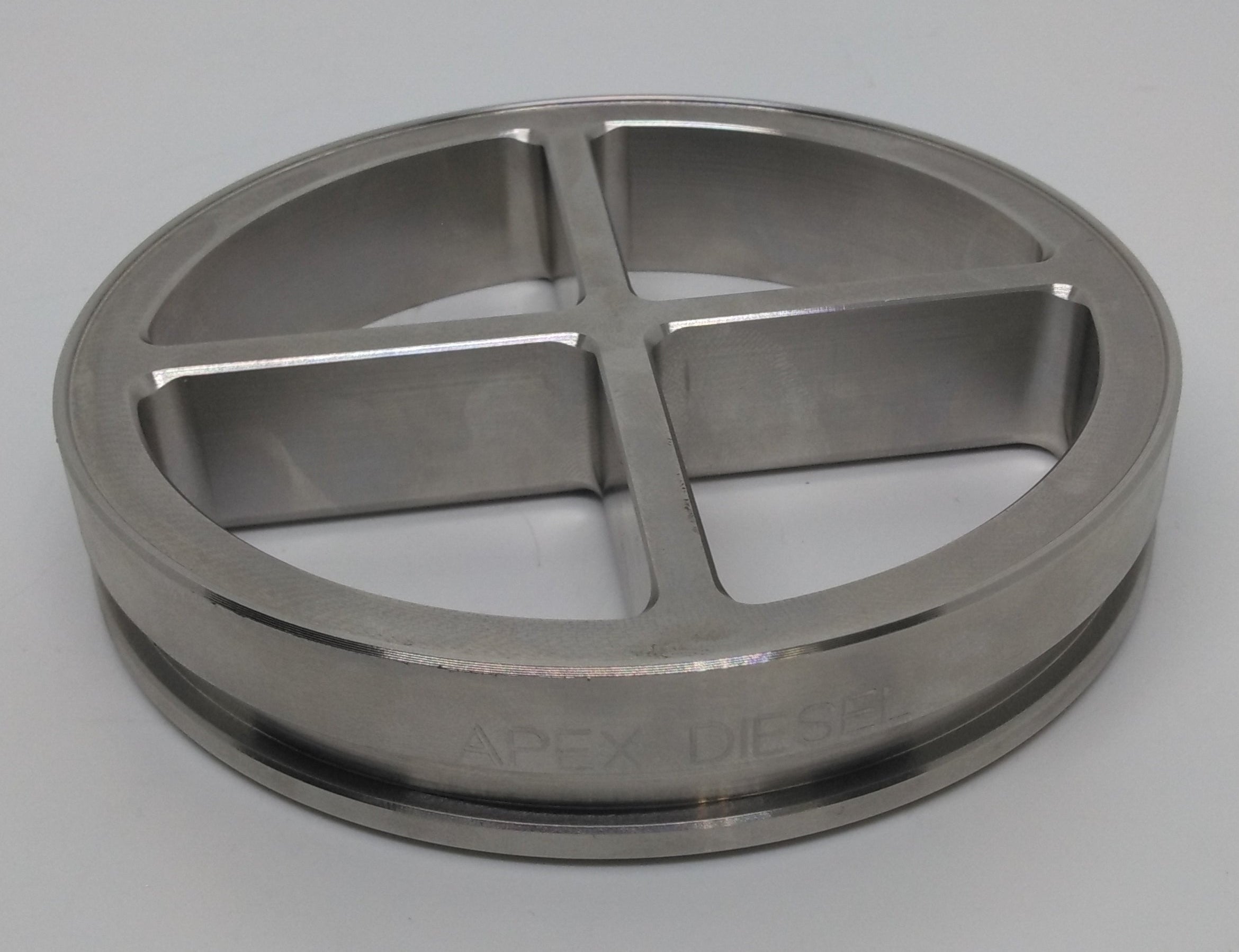 Apex Diesel Billet Stainless Turbine Wheel Cross Guard / Cross Bolt 5.160″ Vband Weld Flange Adapter PN-5160-2