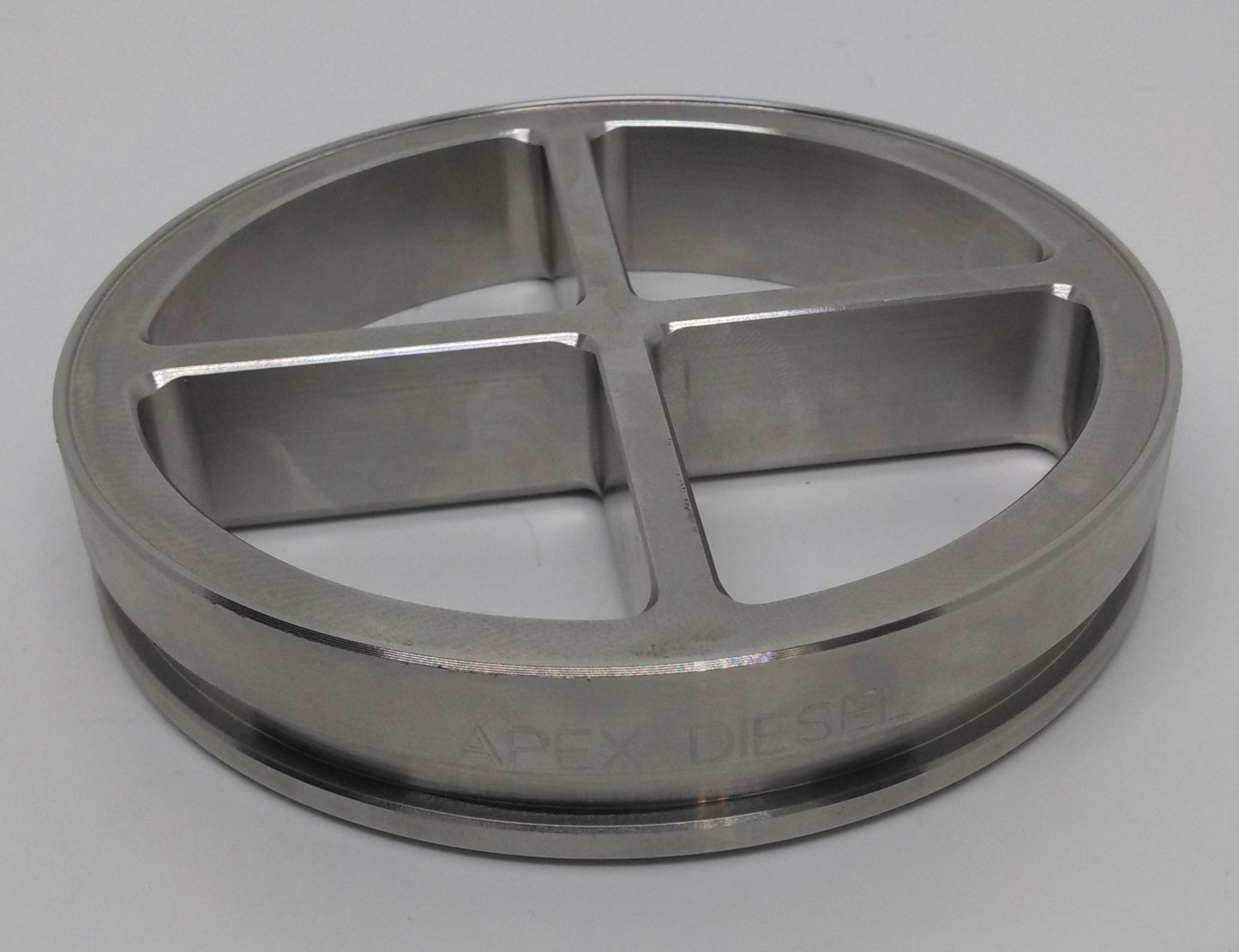 Apex Diesel Billet Stainless Turbine Wheel Cross Guard / Cross Bolt 5.160″ Vband Weld Flange Adapter PN-5160-2