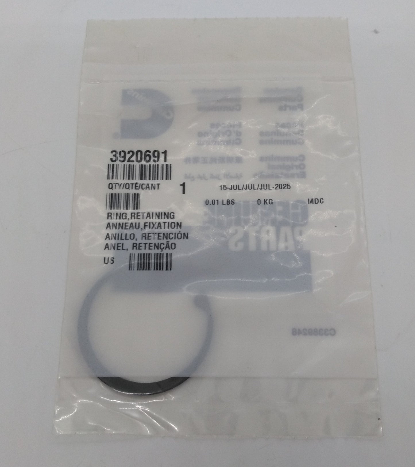 Cummins Wrist Pin Retaining Clip