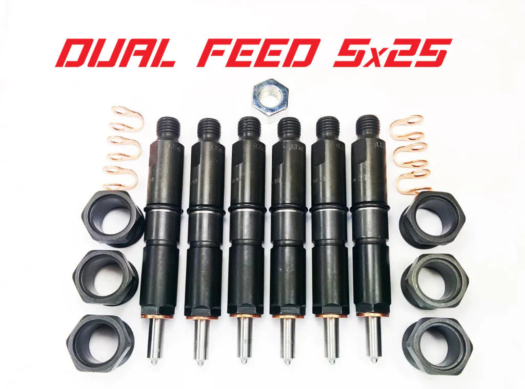 Dodge Cummins 94-98 5.9L 12 Valve 5x25 DUAL FEED Injector Set Dynomite Diesel